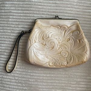 Patricia Nash Tooled Leather Wristlet Clutch Bag